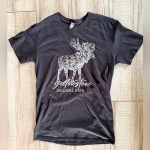 Yellowstone National Park Moose Graphic Tee - Black